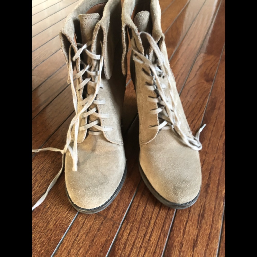 Lucky brand wedge booties size 8